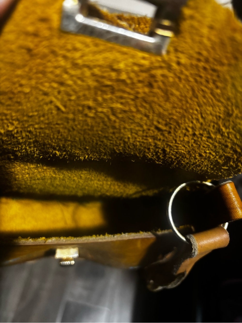 Hand-Painted Brown Leather Crossbody Bag - Picture 4 of 6